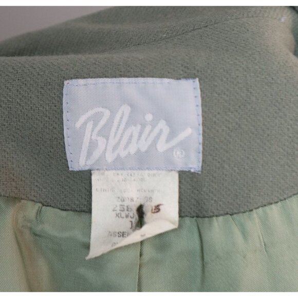 VINTAGE WOMEN S SAGE GREEN WOOL BLAZER JACKET - BLAIR - SIZE 10 - Picture 6 of 6